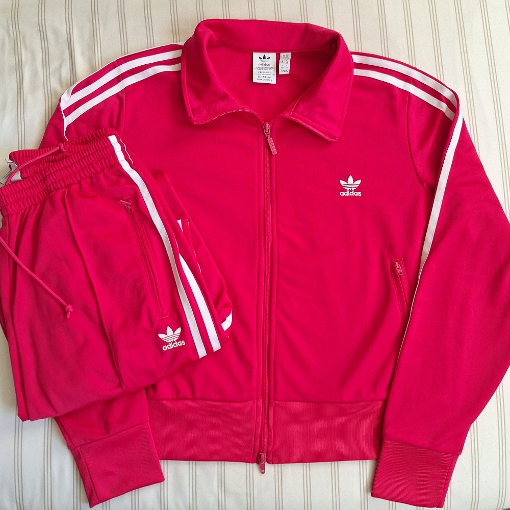 Adidas hot pink track suit